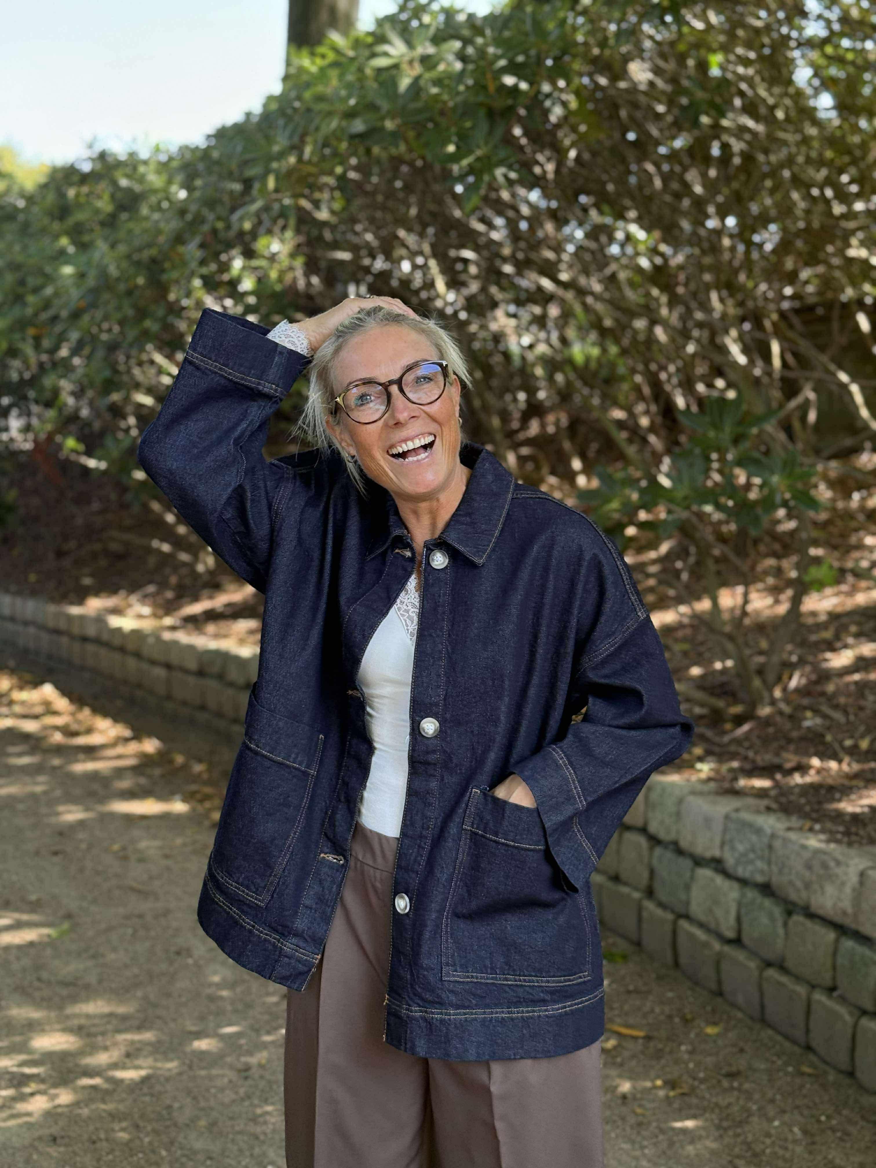 AWVERENA Denim Jacket - Dark Blue Denim